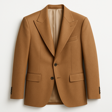 Load image into Gallery viewer, two button peak lapel jacket in camel color