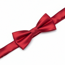 Load image into Gallery viewer, Red satin self tie, GN bow-tie.
