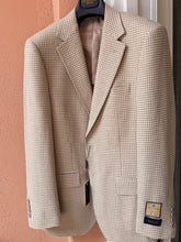 Load image into Gallery viewer, Tan houndstooth Carlo Barbera wool blend jacket
