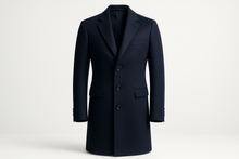 Load image into Gallery viewer, BRITISH NAVY SINGLE BREASTED CASHMERE TOP COAT
